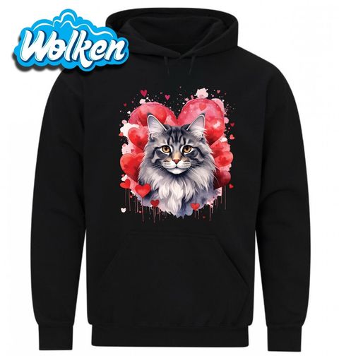 Obrázek produktu Pánská mikina Šedá Kočka mezi Srdci