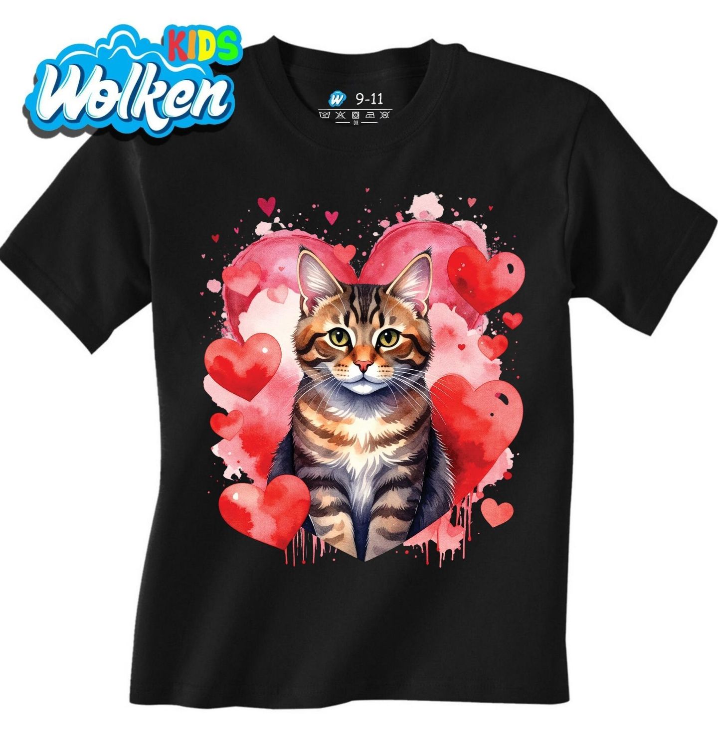 Dětské tričko Mourovatá Kočka mezi Srdci.jpg