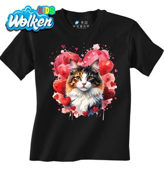 Dětské tričko Kočka Calico mezi Srdci.jpg