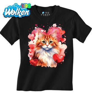 Dětské tričko Zrzavá Kočka mezi Srdci.jpg