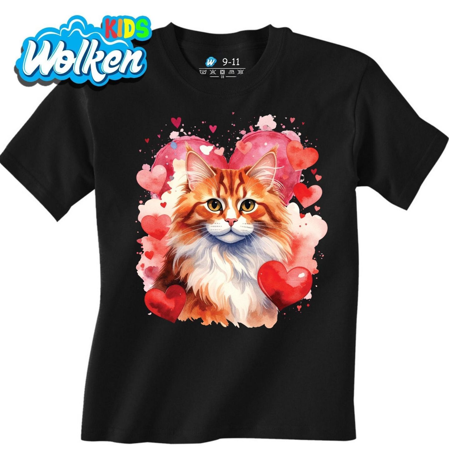 Dětské tričko Zrzavá Kočka mezi Srdci.jpg