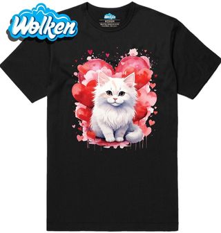 Pánské tričko Angorská Kočka mezi Srdci.jpg