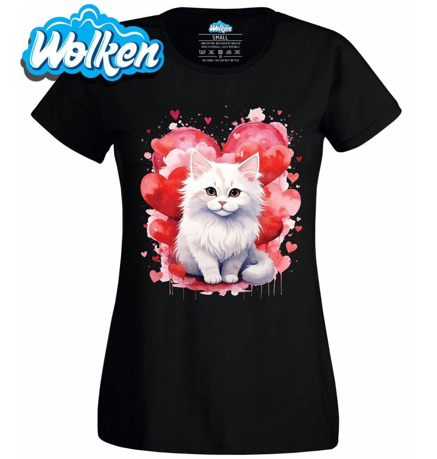 Dámské tričko Angorská Kočka mezi Srdci.jpg