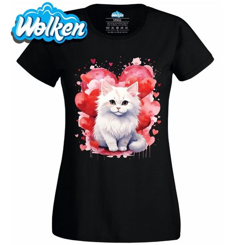 Obrázek produktu Dámské tričko Angorská Kočka mezi Srdci