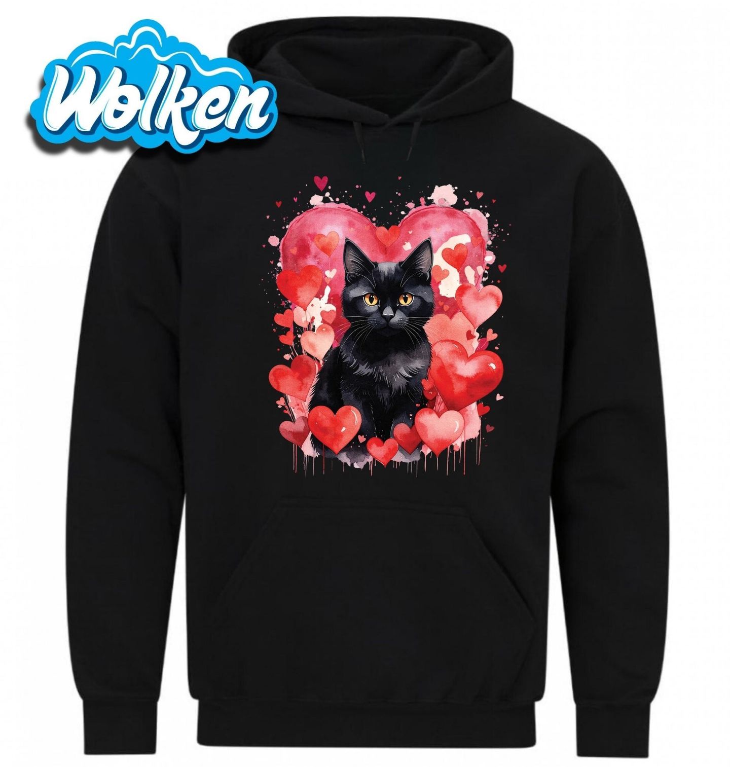 Mikina Černá Bombajská Kočka mezi Srdci.jpg