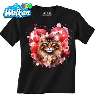 Dětské tričko Hnědá Mainská mývalí Kočka mezi Srdci.jpg