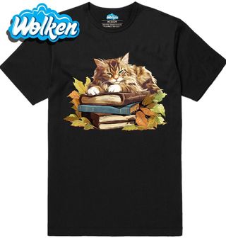 Pánské tričko Mainská mývalí Kočka na Knihách.jpg