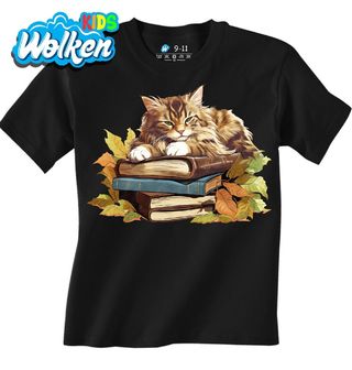 Dětské tričko Mainská mývalí Kočka na Knihách.jpg