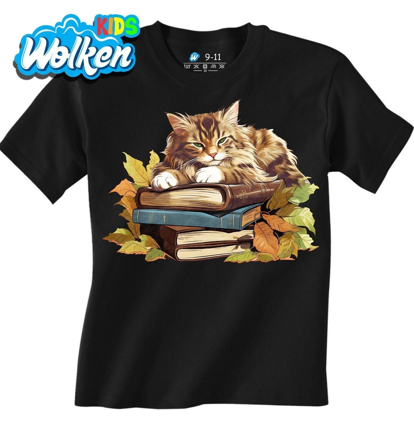 Dětské tričko Mainská mývalí Kočka na Knihách.jpg