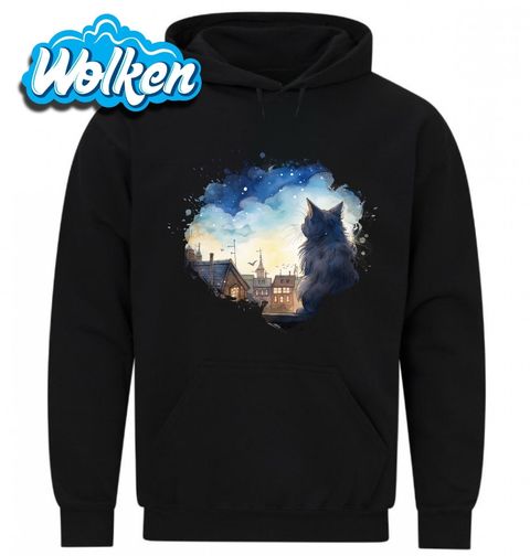 Obrázek produktu Pánská mikina Šedá Kočka na Střeše