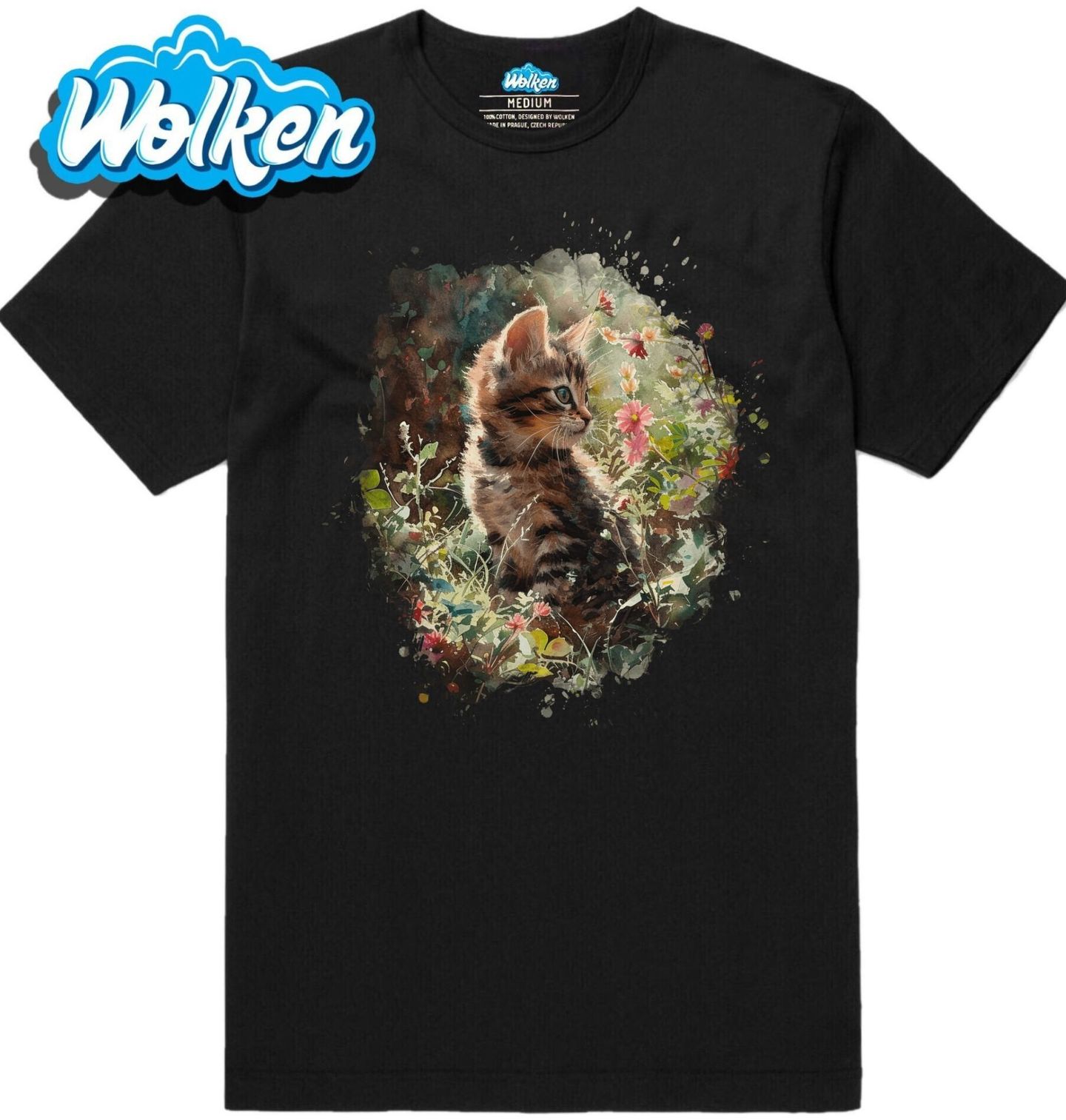 Pánské tričko Mourovaté Kotě v Květinové Zahradě.jpg