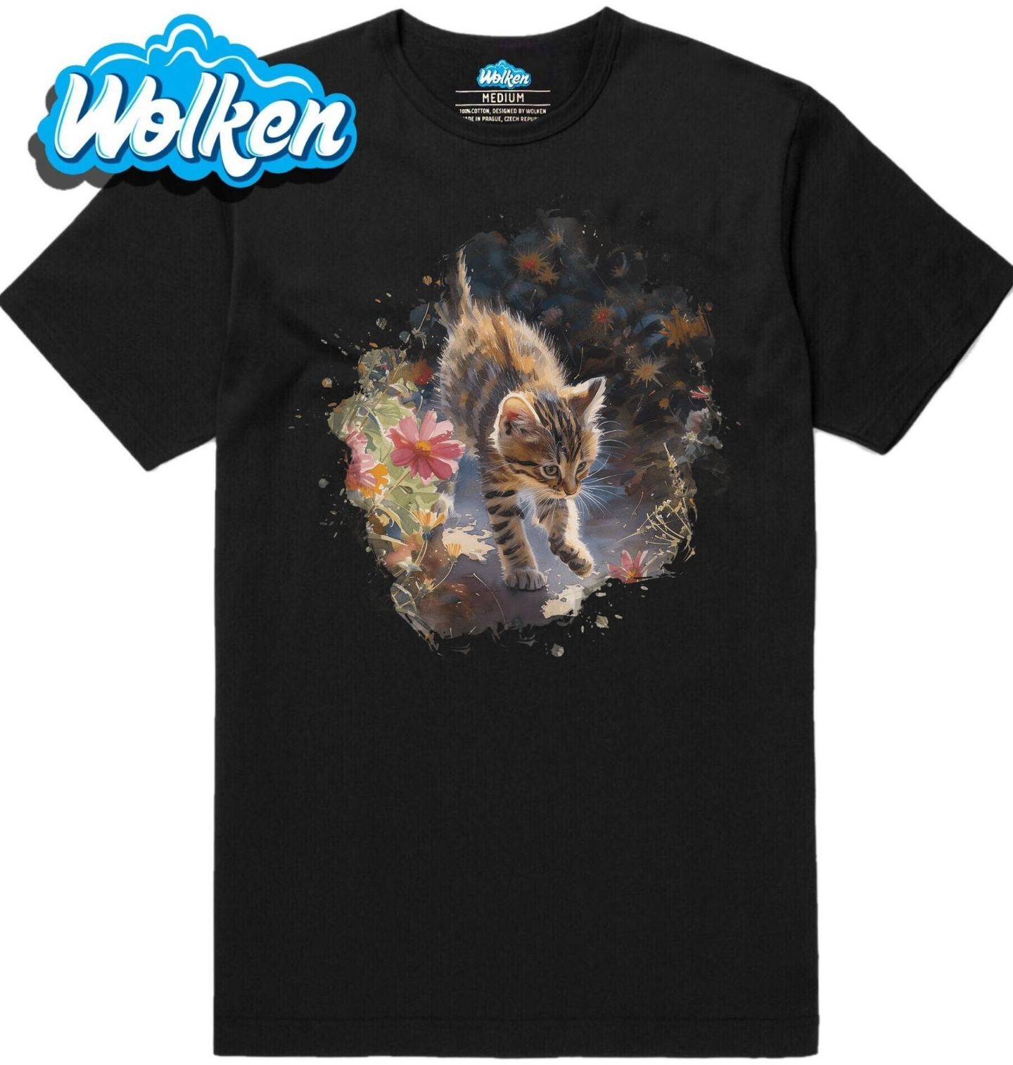 Pánské tričko Kotě v Jarní Zahradě Květin.jpg