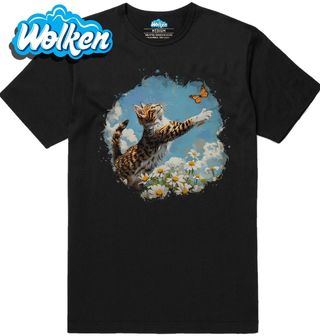 Pánské tričko Kočka a Motýl mezi Kopretinami.jpg