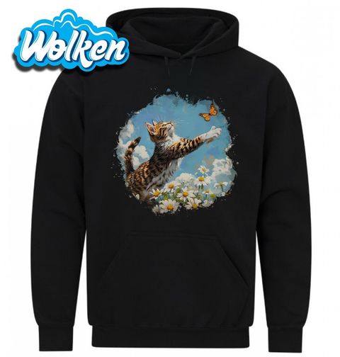 Obrázek produktu Pánská mikina Kočka a Motýl mezi Kopretinami