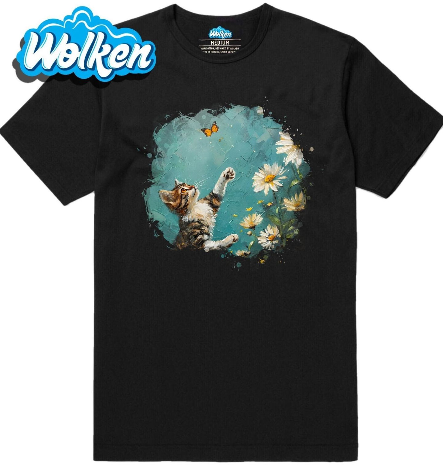 Pánské tričko Hravá Kočka s Motýlem.jpg