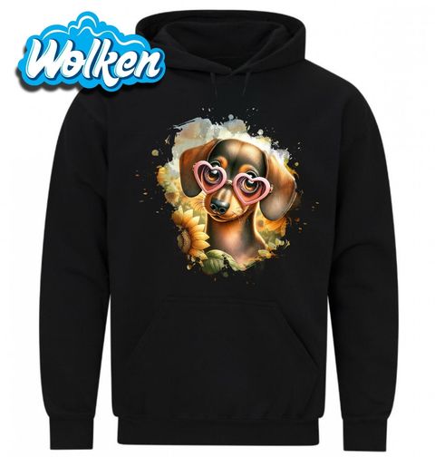 Obrázek produktu Pánská mikina Zamilovaný Jezevčík mezi Slunečnicemi