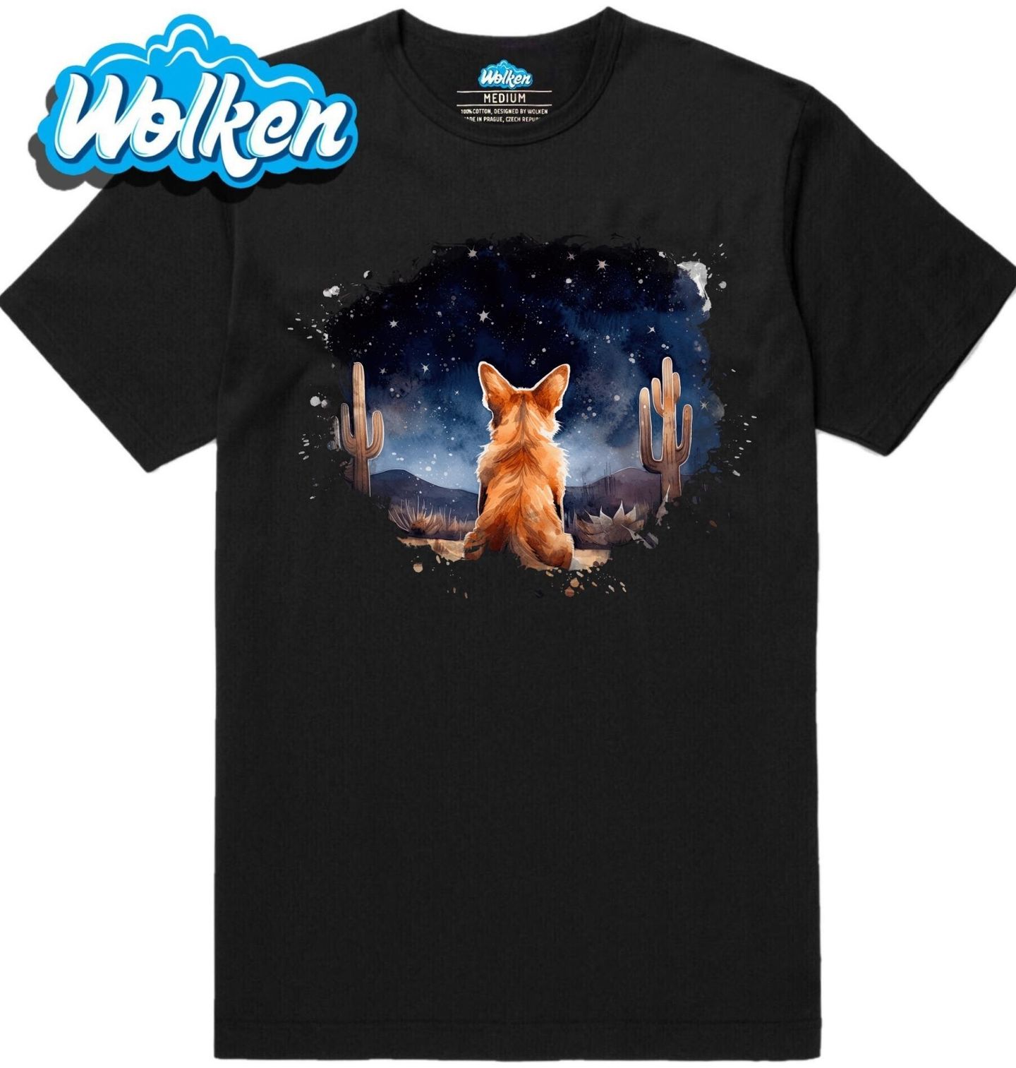 Pánské tričko Corgi Pembroke v Noční Poušti.jpg