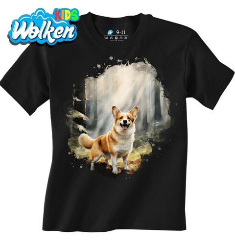 Obrázek produktu Dětské tričko Usměvavý Corgi v Lese
