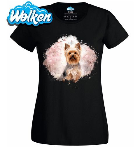 Obrázek produktu Dámské tričko Jorkšírský teriér mezi Sakurami