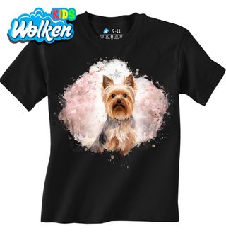 Dětské tričko Jorkšírský teriér mezi Sakurami.jpg