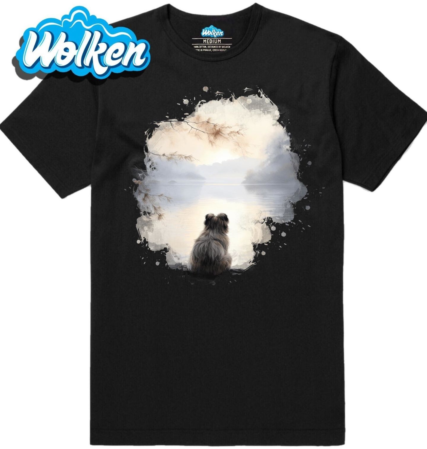 Pánské tričko Shih-tzu u Jezera.jpg