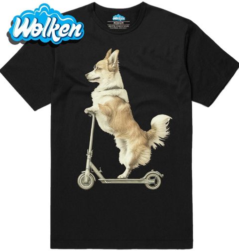 Obrázek produktu Pánské tričko Corgi na Koloběžce