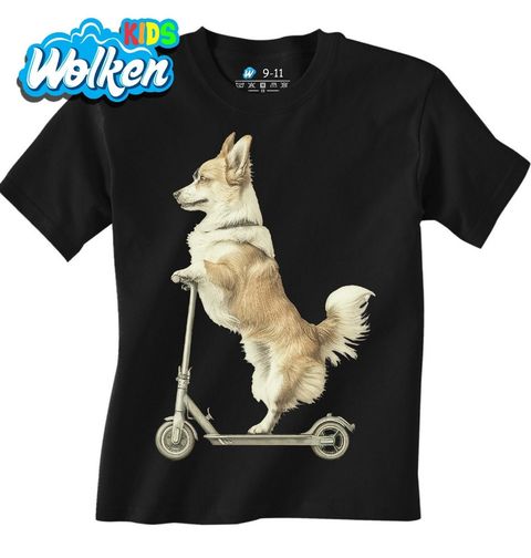 Obrázek produktu Dětské tričko Corgi na Koloběžce