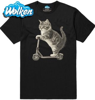 Pánské tričko Britská krátkosrstá Kočka na Koloběžce.jpg