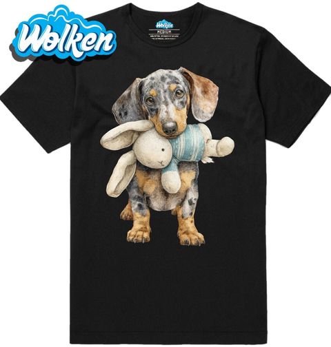 Obrázek produktu Pánské tričko Jezevčík s Plyšovým Králíkem