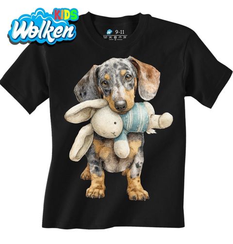 Obrázek produktu Dětské tričko Jezevčík s Plyšovým Králíkem