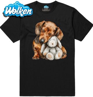 Pánské tričko Roztomilý Jezevčík s Plyšákem.jpg