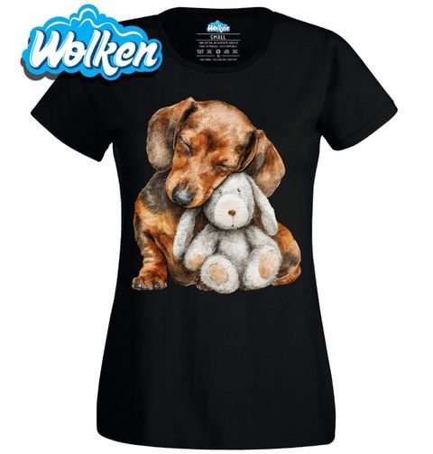 Obrázek produktu Dámské tričko Roztomilý Jezevčík s Plyšákem