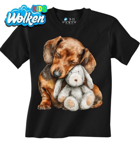 Obrázek produktu Dětské tričko Roztomilý Jezevčík s Plyšákem