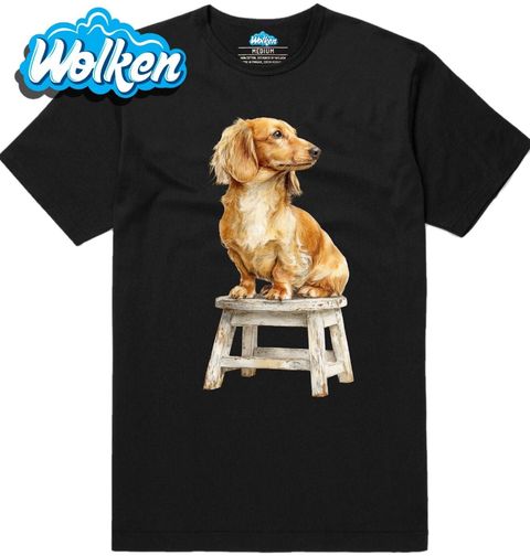 Obrázek produktu Pánské tričko Pózující Jezevčík na Stoličce