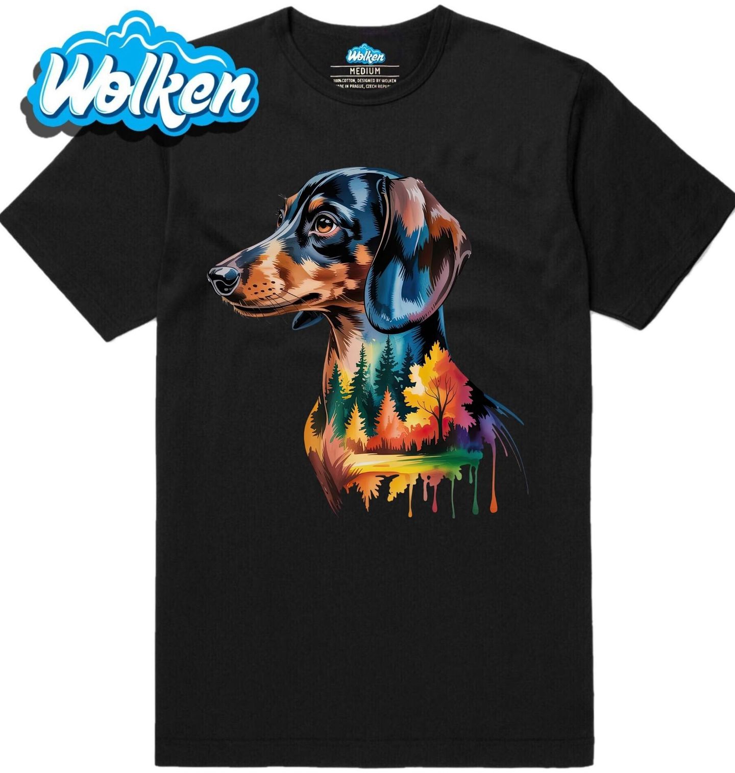 Pánské tričko Jezevčík v Barvách Lesa.jpg