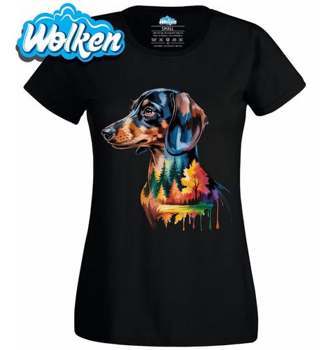 Obrázek produktu Dámské tričko Jezevčík v Barvách Lesa