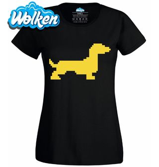 Dámské tričko Pixelový Jezevčík 80s.jpg