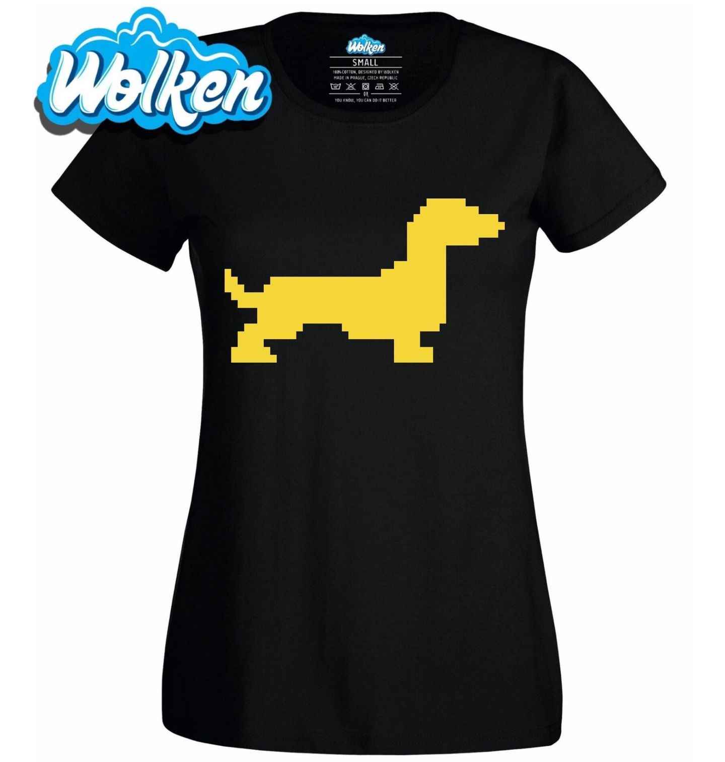 Dámské tričko Pixelový Jezevčík 80s.jpg