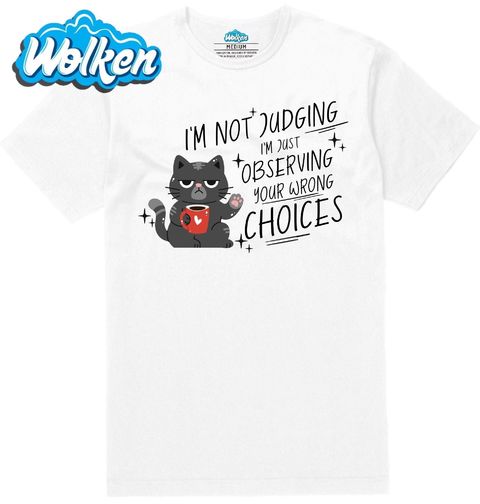 Obrázek produktu Pánské tričko Kočka Neodsuzuju, jen pozoruju tvoje špatná rozhodnutí