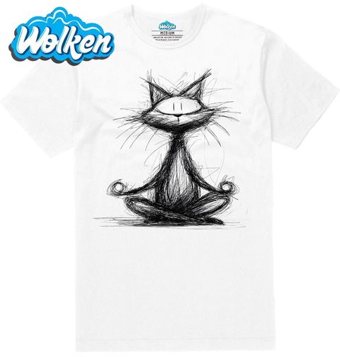 Obrázek produktu Pánské tričko Meditující Kočka Skica