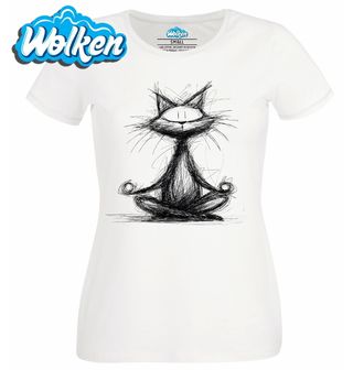 Dámské tričko  Meditující Kočka Skica.jpg