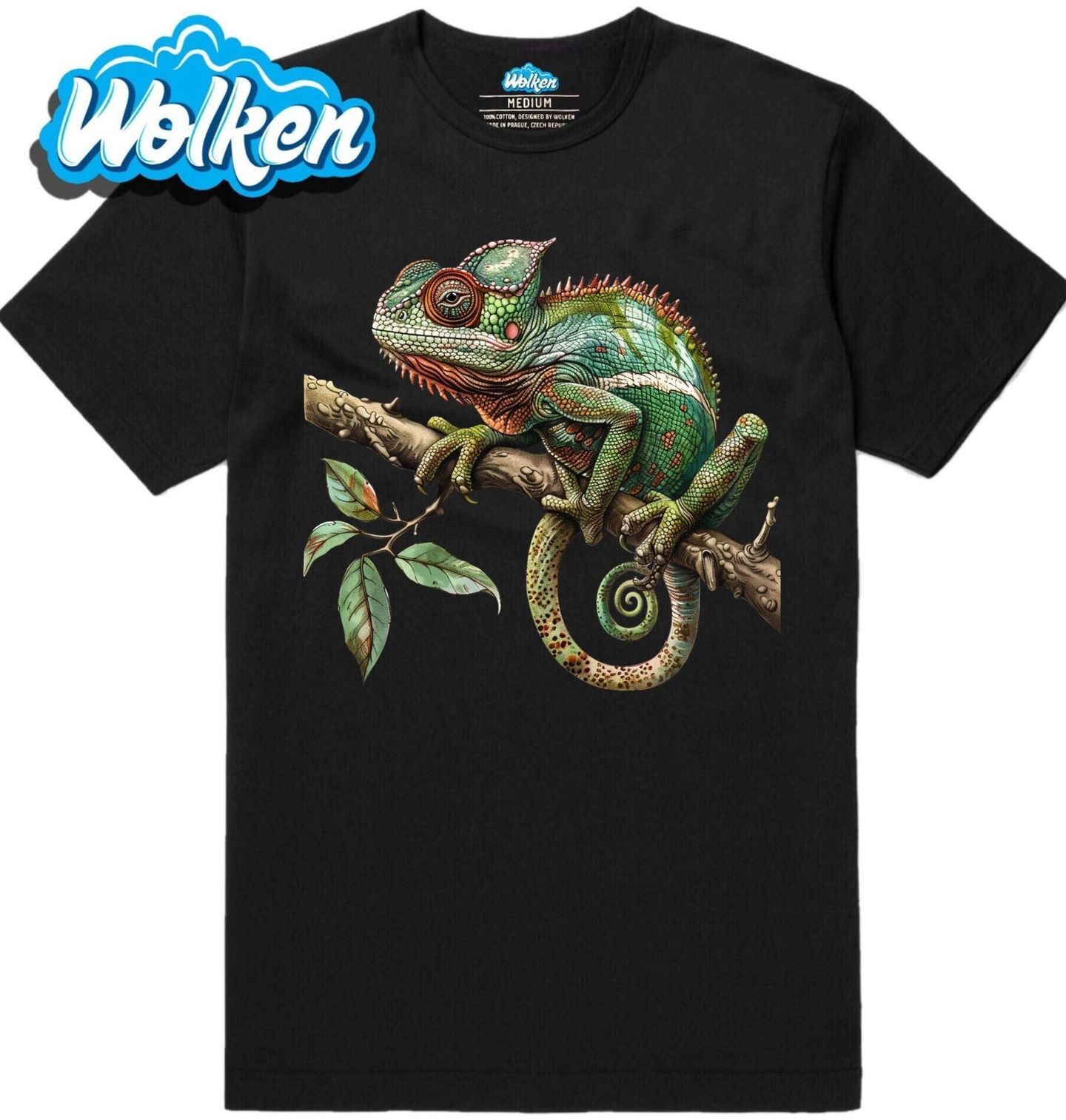 Pánské tričko Zelený Chameleon na Větvi.jpg