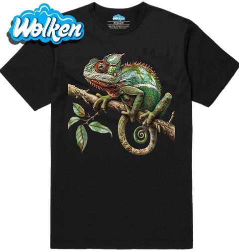 Obrázek produktu Pánské tričko Zelený Chameleon na Větvi