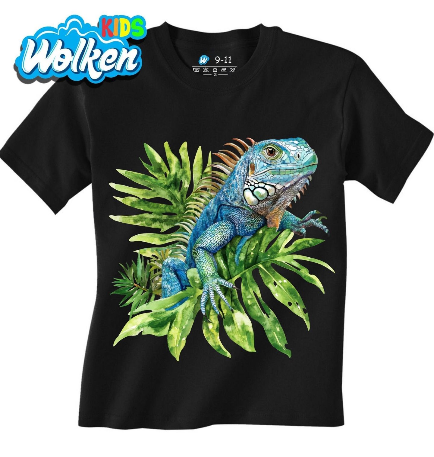 Dětské tričko Leguán mezi Tropickými Listy.jpg