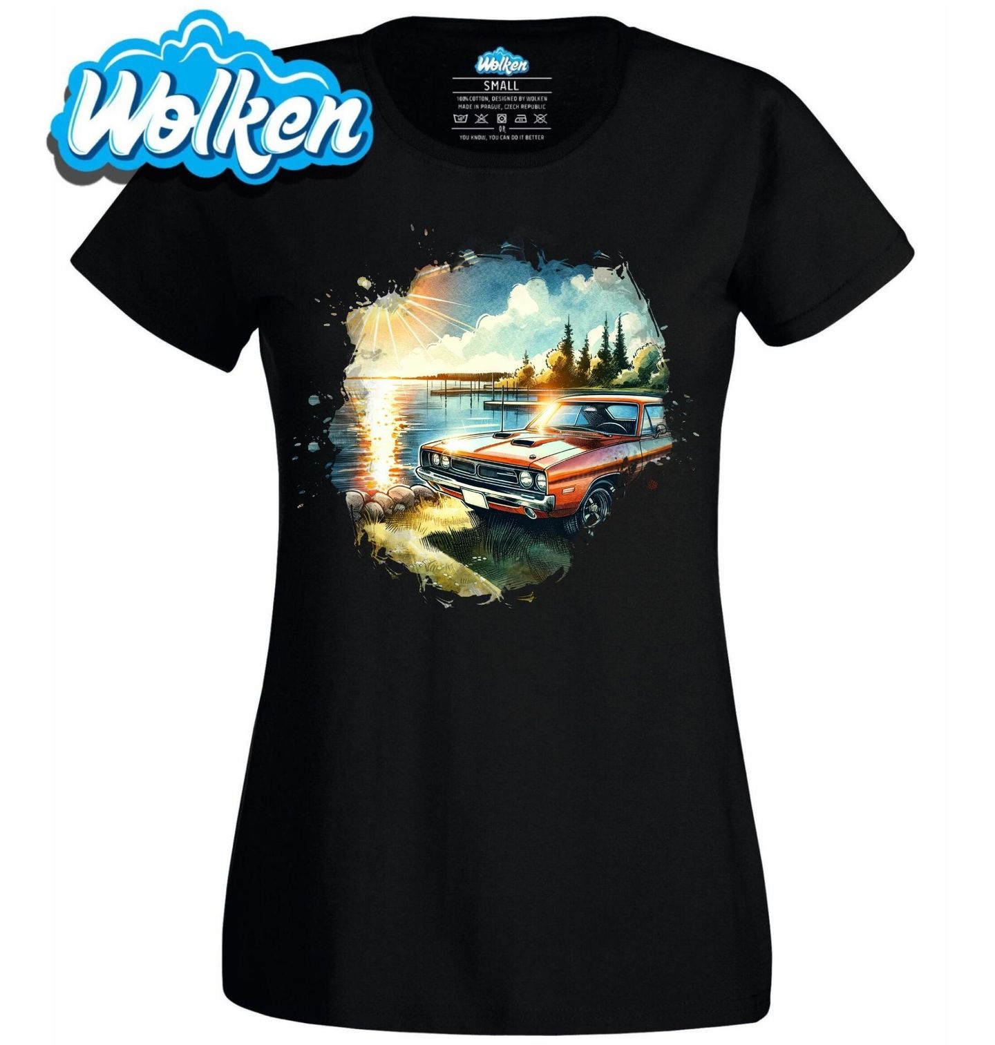 Dámské tričko Dodge Charger u Jezera.jpg