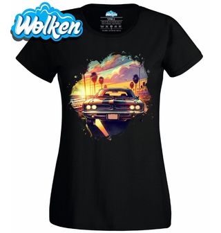 Dámské tričko Dodge Charger u Pobřeží Kalifornie.jpg