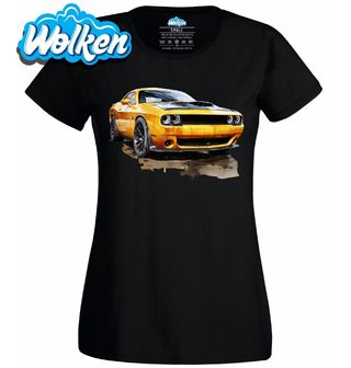 Dámské tričko Žlutý Dodge Challenger.jpg