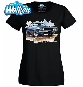 Dámské tričko Modrý Dodge Challenger.jpg