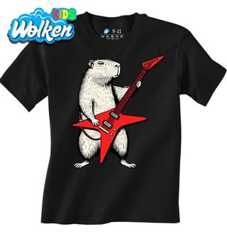 Dětské tričko Divoká Kapybara s Elektrickou Kytarou.jpg