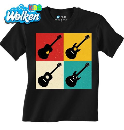 Obrázek produktu Dětské tričko Čtyři druhy Kytary Retro Koláž